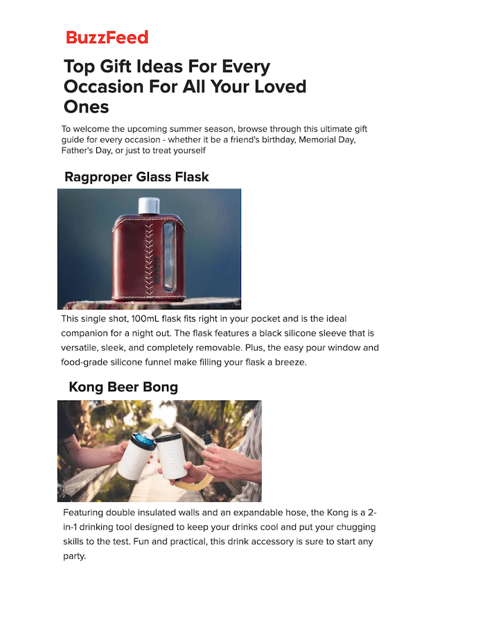 Top Gift Ideas For Every Occasion For All Your Loved Ones
Featured Brands include:Ragproper, Kong Beer Bong, cbdMD

Read More