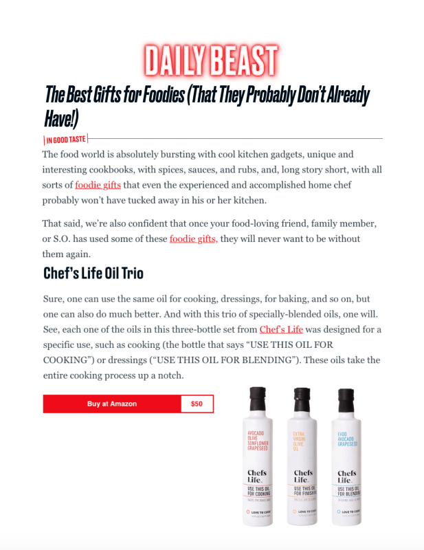 The Best Gifts for Foodies (That They Probably Don't Already Have!)
Featured Brands include:Chefs Life

Read More