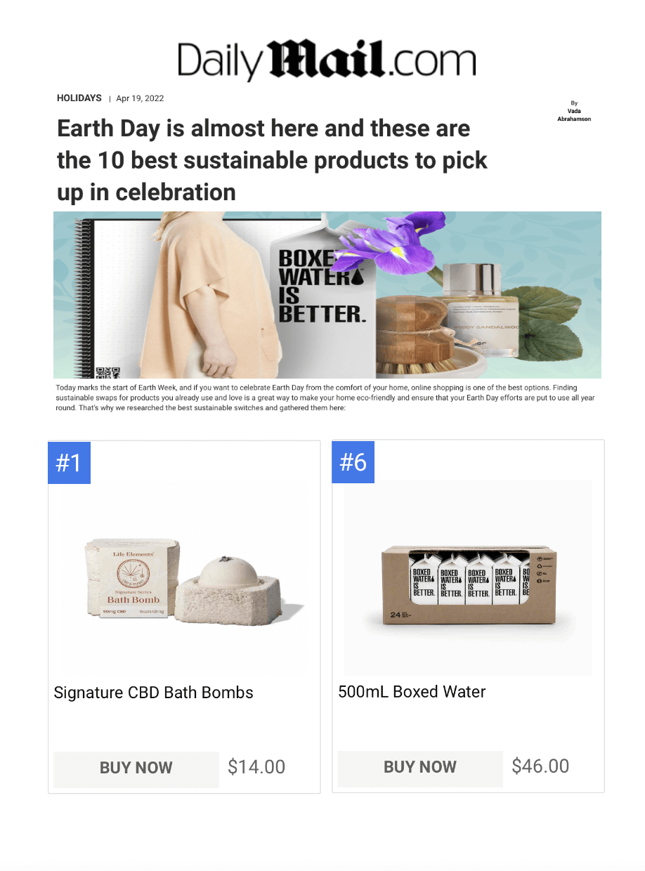 Earth Day Is Almost Here And These Are The 10 Best Sustainable Products To Pick Up In Celebration
Featured Brands include:Life Elements, Boxed Water

Read More