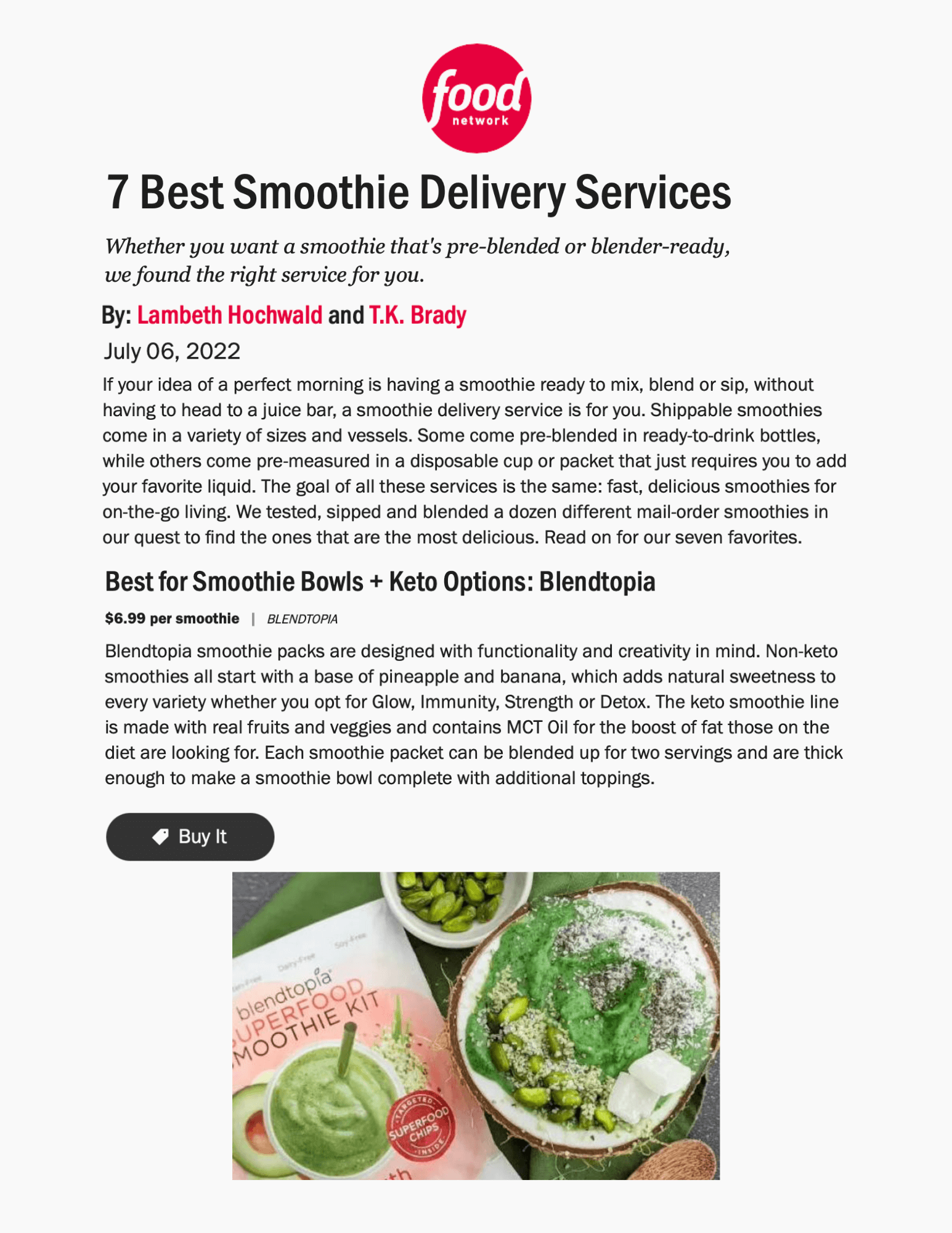 7 Best Smoothie Delivery Services
Featured Brands include:Blendtopia

Read More