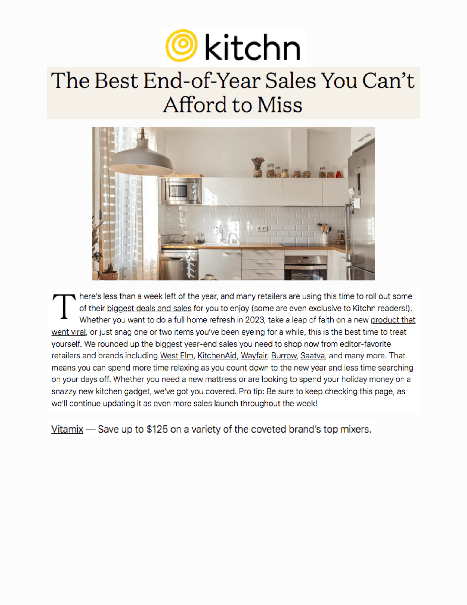 The Best End-of-Year Sales You Can't Afford to Miss
Featured Brands include:Vitamix

Read More