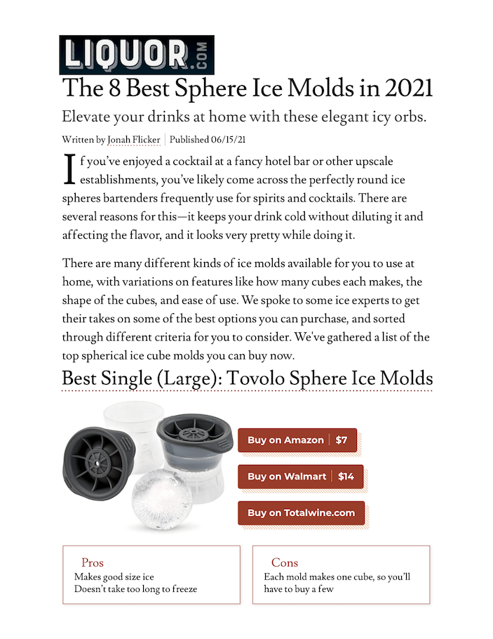 The 8 Best Sphere Ice Molds in 2021
Featured Brands include:Tovolo

Read More