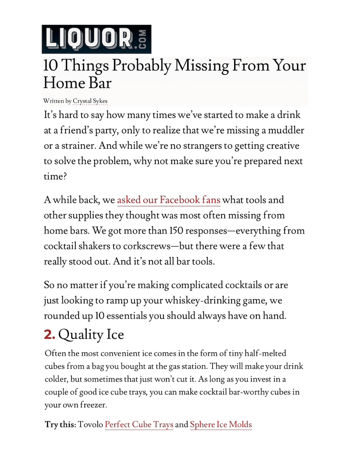 10 Things Probably Missing From Your Home Bar
Featured Brands include:Tovolo

Read More