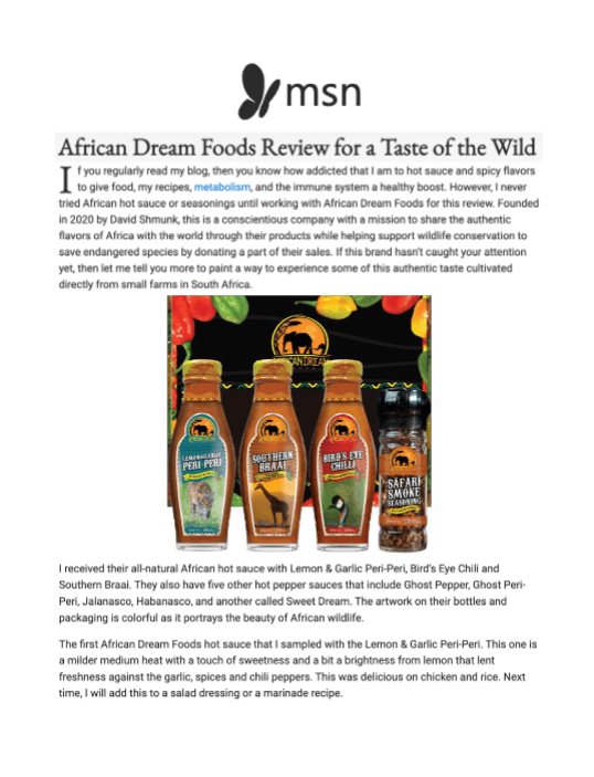 African Dream Foods Review for a Taste of the Wild
Featured Brands include:African Dream Food

Read More
