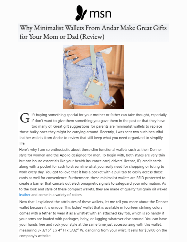 Why Minimalist Wallets From Andar Make Great Gifts for Your Mom or Dad
Featured Brands include:Andar

Read More
