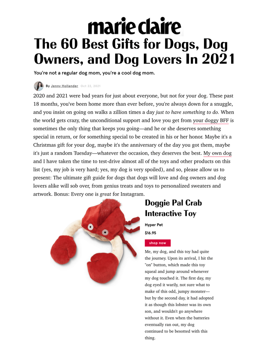 The 53 Best Gifts for Dogs, Dog Owners, and Dog Owners in 2021
Featured Brands include:Hyper Pet

Read More