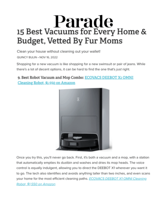 15 Best Vacuums for Every Home & Budget, Vetted by Fur Moms
Featured Brands include:Ecovacs

Read More