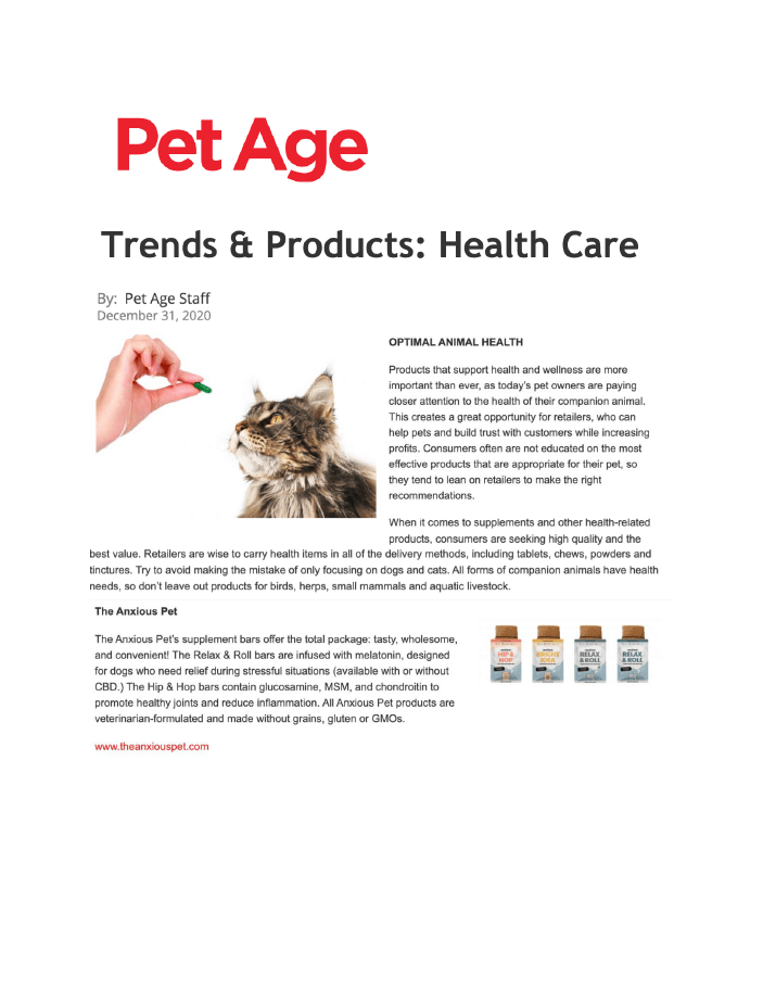 Trends & Products: Health Care
Featured Brands include: The Anxious Pet

Read More