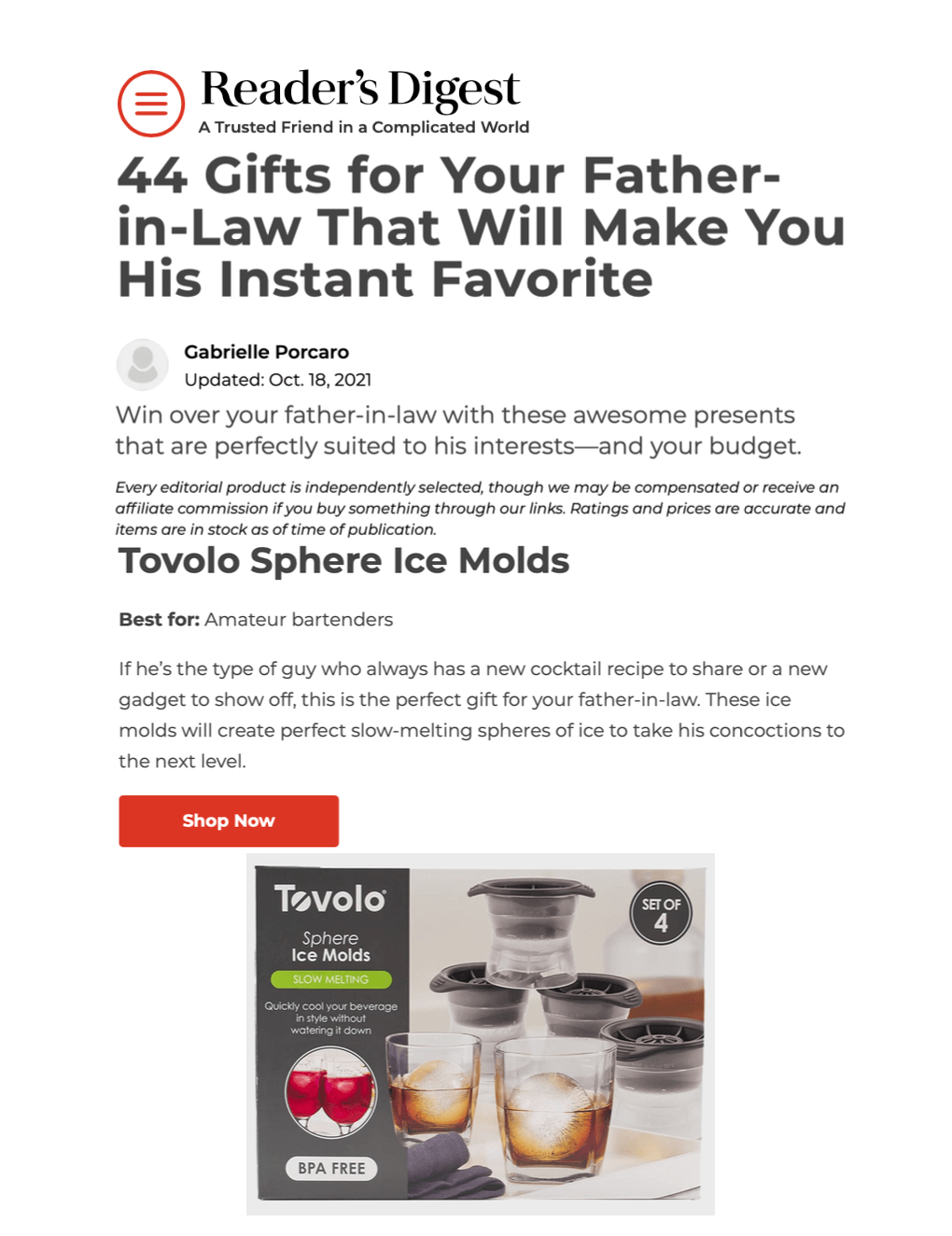 44 Gifts for Your Father-in-Law That Will Make You His Instant Favorite
Featured Brands include:Tovolo

Read More