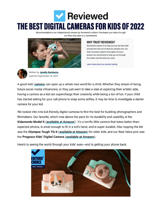 The Best Digital Cameras For Kids of 2022
Featured Brands include:Kidamento

Read More