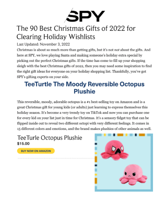 The 75 Best Christmas Gifts of 2022 for Clearing Holiday Wishlists
Featured Brands include:TeeTurtle

Read More