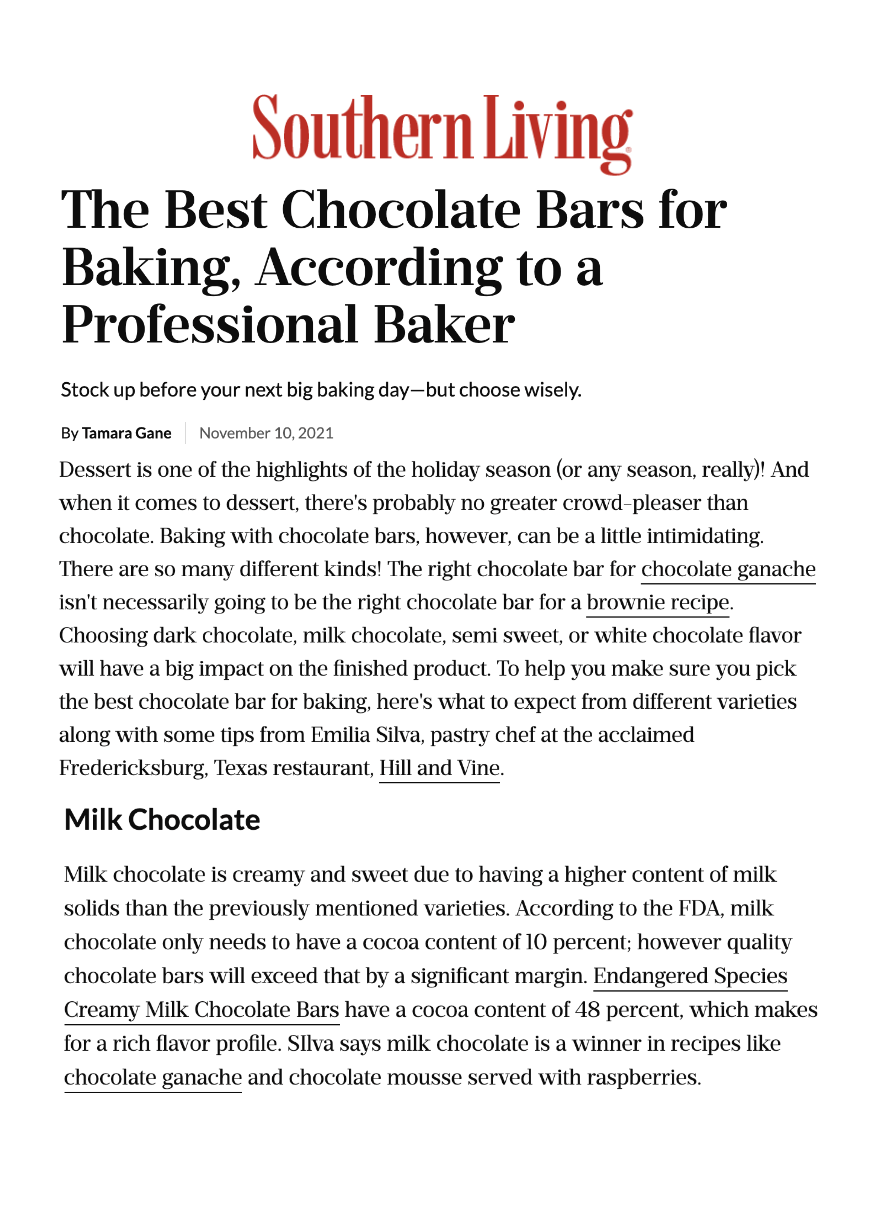 The Best Chocolate Bars for Baking, According to a Professional Baker
Featured Brands include:Endangered Species Chocolate

Read More