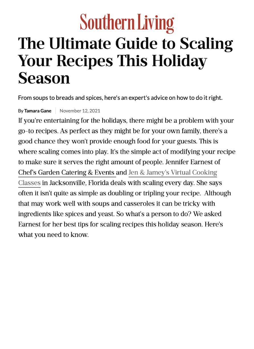 The Ultimate Guide to Scaling Your Recipes This Holiday Season
Featured Brands include:Jen & Jamey's Virtual Cooking Classes

Read More