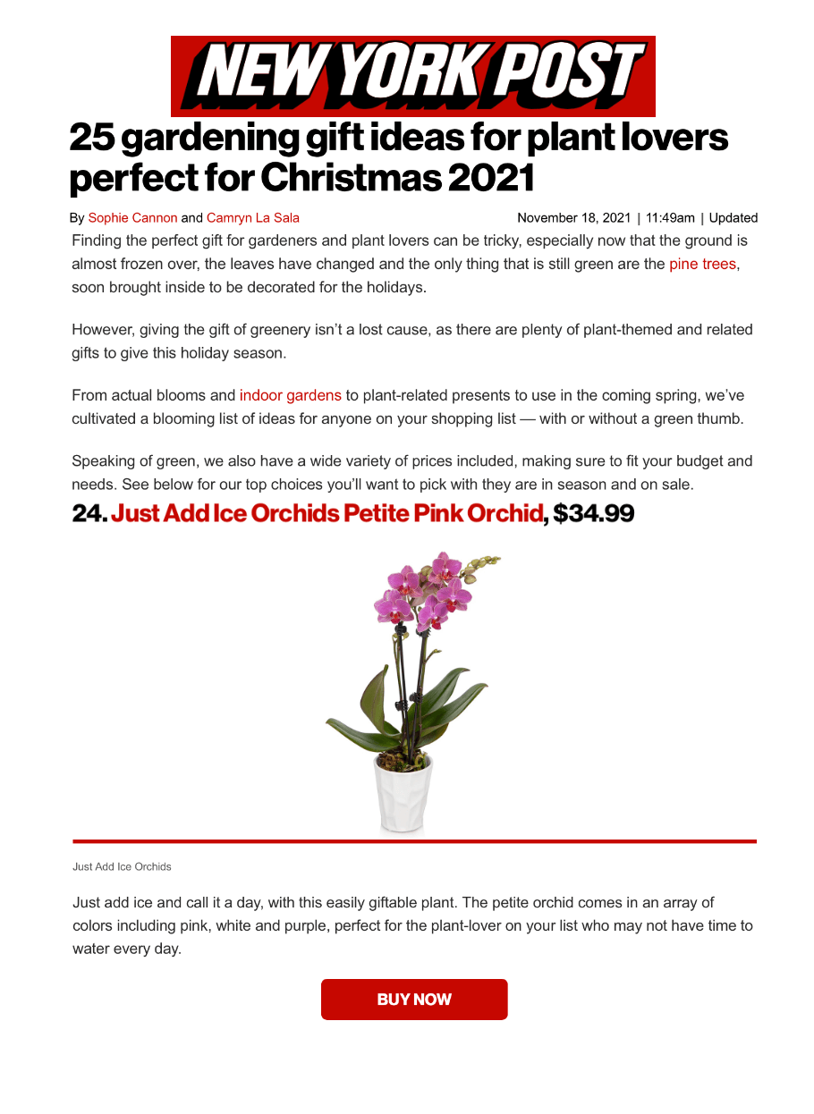 25 Gardening Gift Ideas For Plant Lovers Perfect For Christmas 2021
Featured Brands include:Just Add Ice

Read More