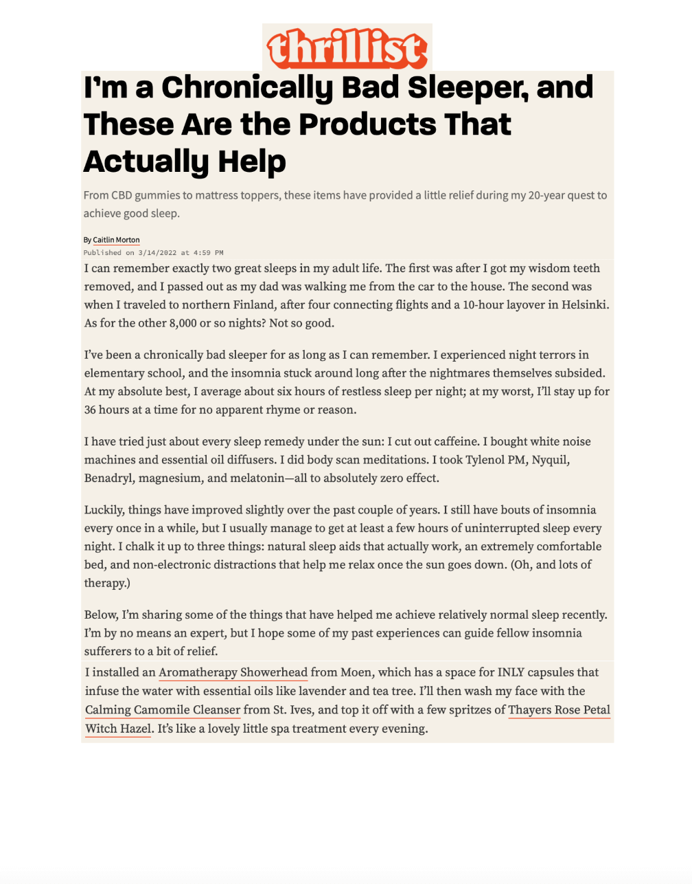 I'm a Chronically Bad Sleeper, And These Are the Products That Actually Help 
Featured Brands include: Moen

Read More
