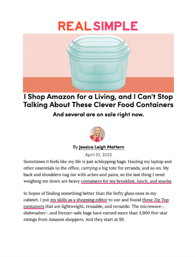 I Shop Amazon For A Living, and I Can't Stop Talking About These Clever Food Containers 
Featured Brands include:Zip Top

Read More