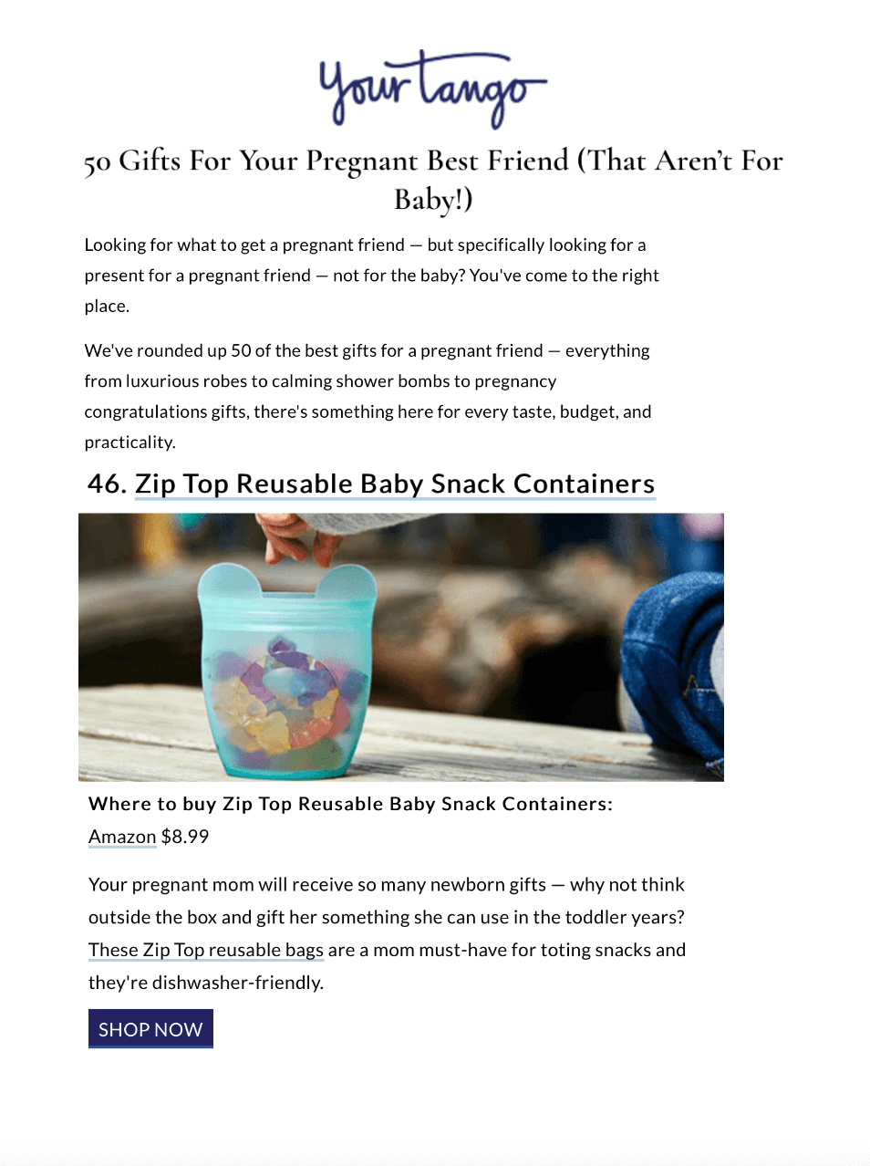 50 Gift For Your Pregnant Best Friend (That Aren't For Baby!)
Featured Brands include:Zip Top

Read More