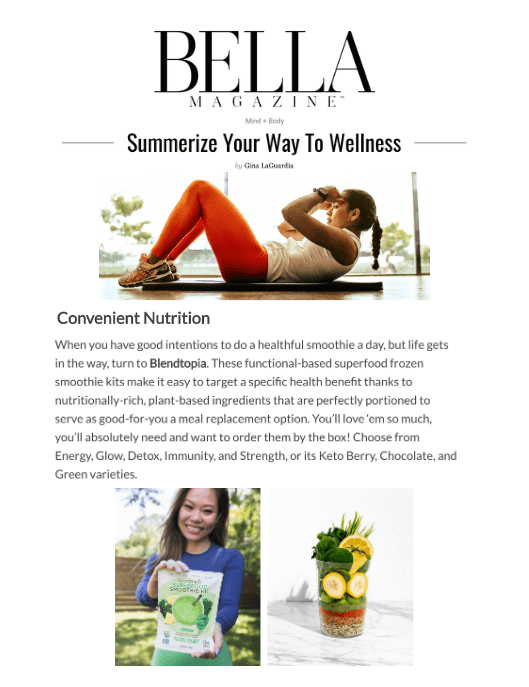 Summarize Your Way To Wellness
Featured Brands include:Blendtopia, Chirp

Read More