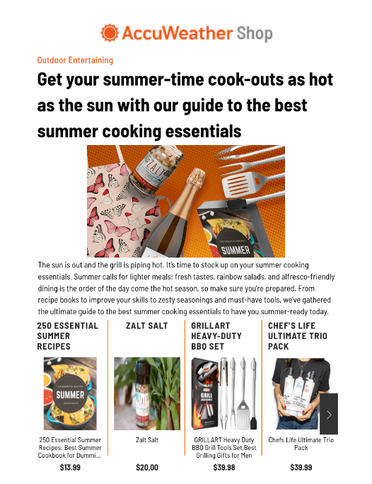 Get Your Summer-Time Cook-Outs As Hot As The Sun With Our Guide To The Best Summer Cooking Essentials
Featured Brands include:Chefs Life, Zalt

Read More