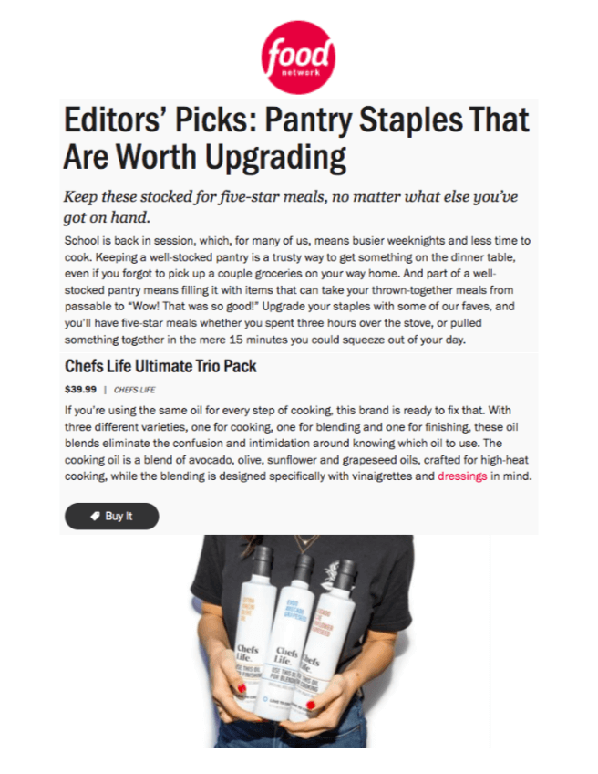 Editor's Picks: Pantry Staples That Are Worth Upgrading
Featured Brands include:Chefs Life

Read More