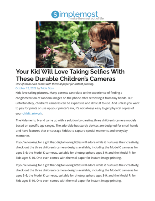 Your Kid Will Love Taking Selfies With These Durable Children's Cameras
Featured Brands include:Kidamento

Read More