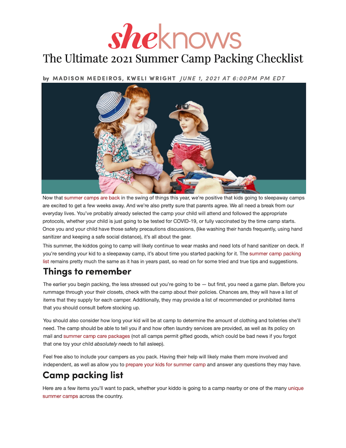 The Ultimate 2021 Summer Camp Packing Checklist
Featured Brands include:Mabel's Labels

Read More