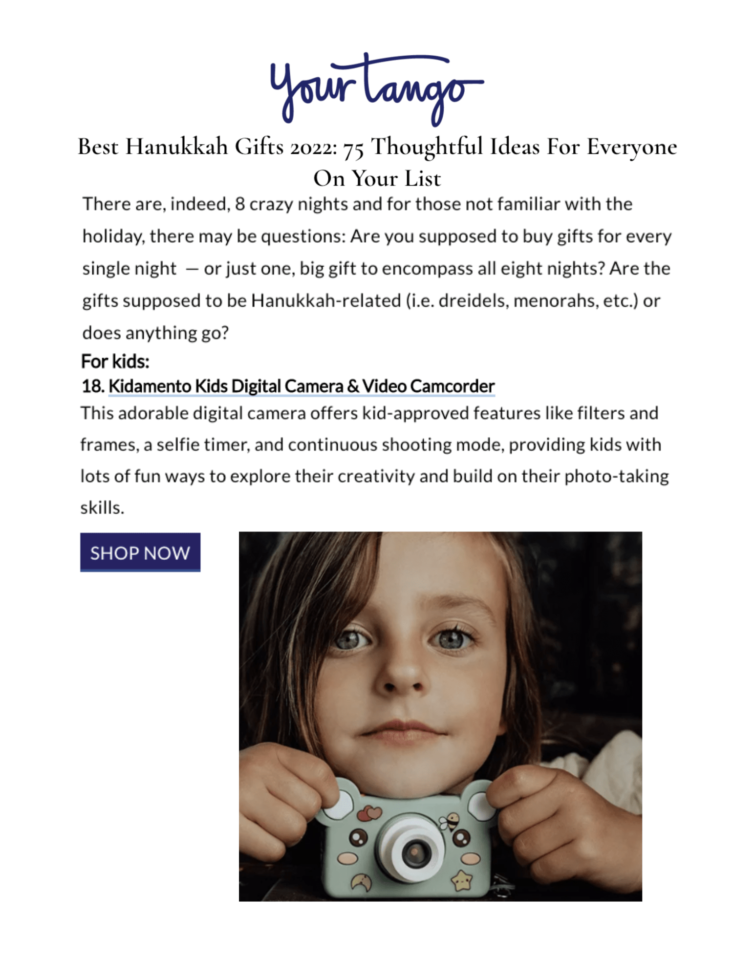 Best Hanukkah Gifts for 2022: 75 Thoughtful Ideas For Everyone On Your List
Featured Brands include:Kidamento

Read More